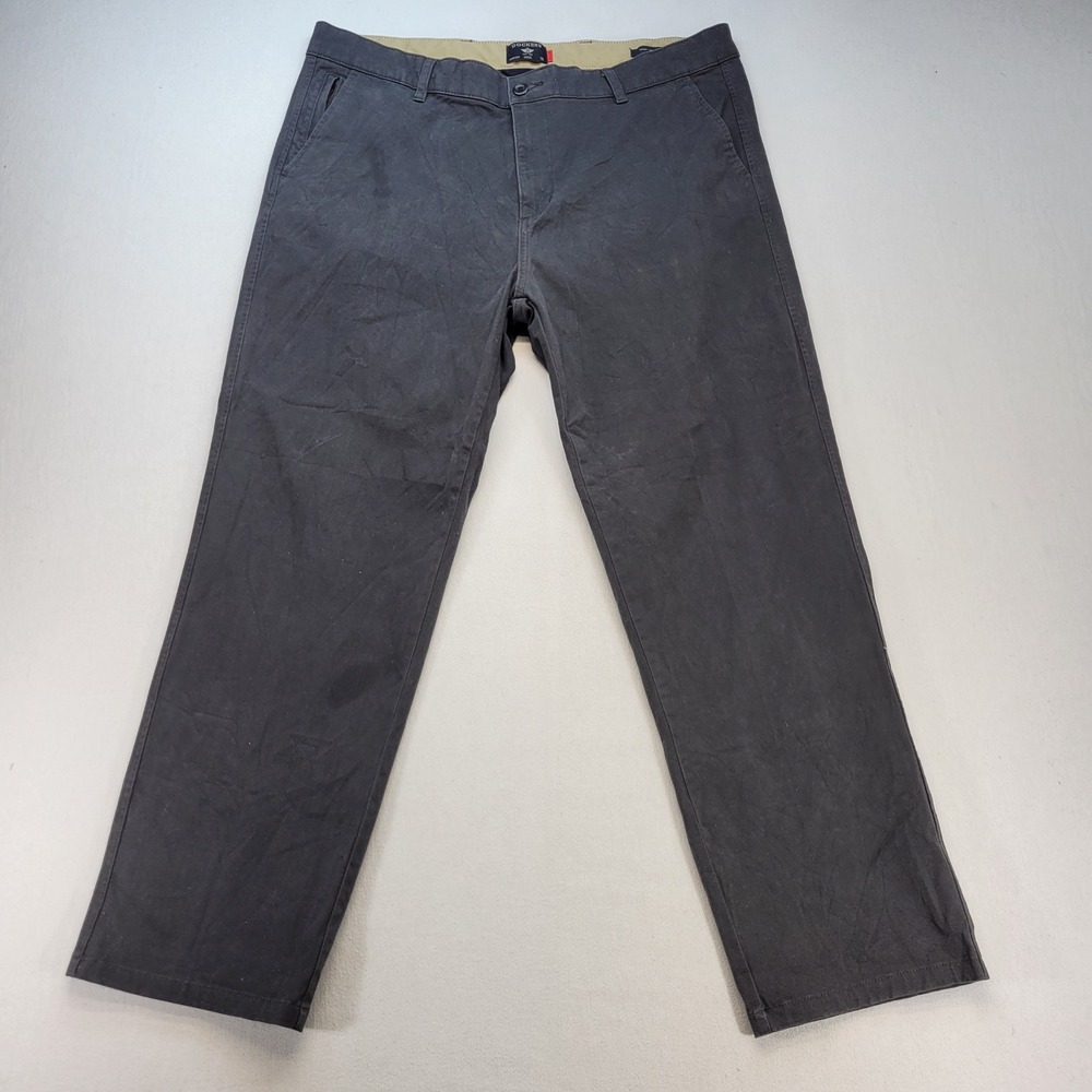 Dockers Chino Pants Mens 38x29 Charcoal Gray Straight Smart 360 Flex Stretch